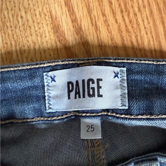 PAIGE Blue Skinny Jeans with Distressed Details - Picture 3 of 4